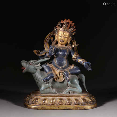 A Colored Bronze Figure Of Buddha
