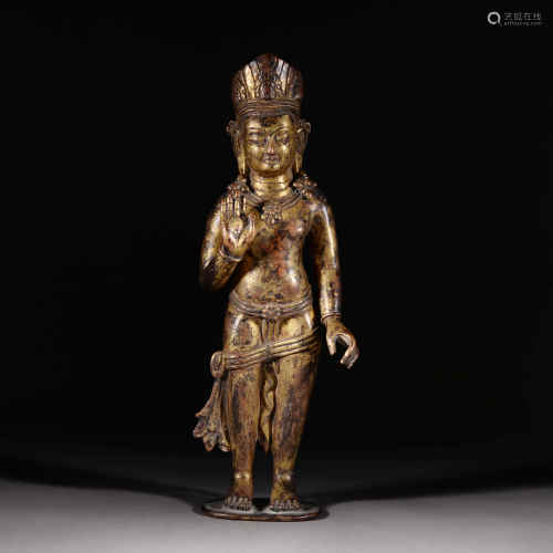 A Gilt-Bronze Statue Of Buddha