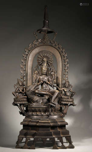 A Copper Alloy Statue Of Manjushri