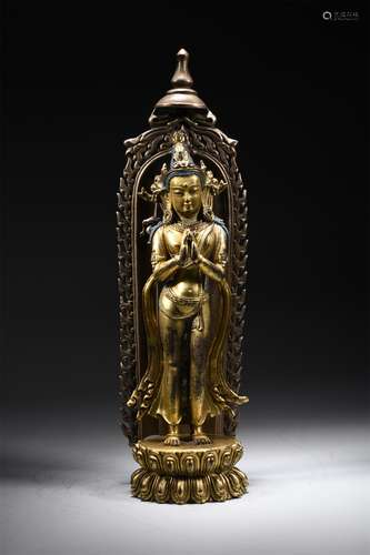 A Gilt-Bronze Statue Of Avalokitesvara