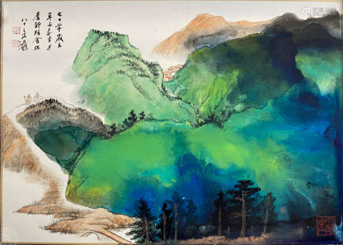 Zhang Daqian,  Landscape Painting on Paper