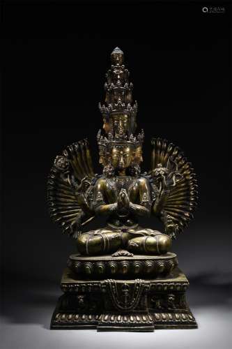 A Copper Alloy Statue Of Eleven-Faced Avalokitesvara