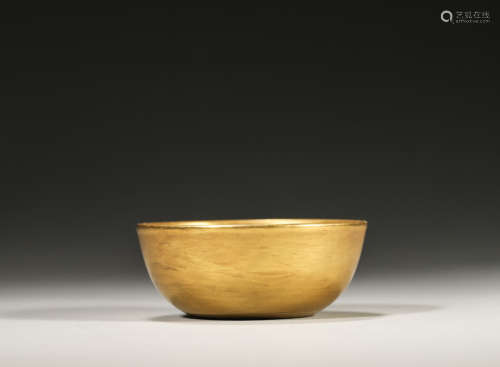 A Gold-Glazed Porcelain Bowl