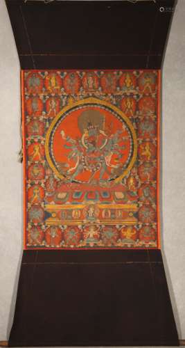 A Thangka Of Deity Buddha