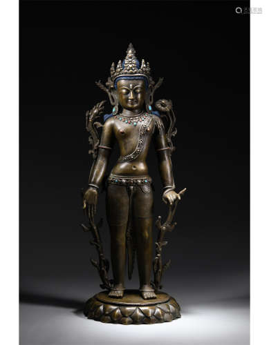 A Gilt-Bronze Bodhisattva Statue