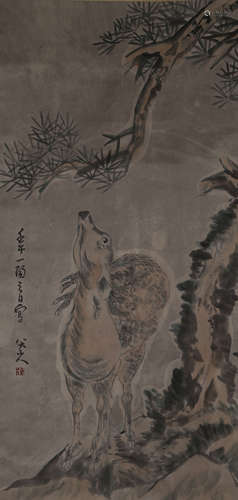 A CHINESE DEER PAINTING,, BADA SHANREN