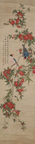 A CHINESE FLOWER AND BIRD PAINTING,INK AND COLOR ON PAPER, H...