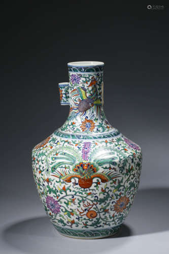 A DOUCAI PHOENIX AND PEACOCK ARROW JAR