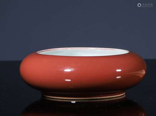 RED GLAZED TAMBOURINE WASHBASIN