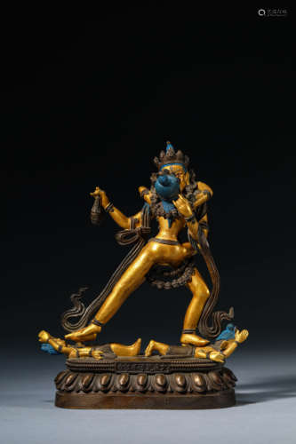 GILT-COPPER FIGURE OF UPARAJA VAJRA