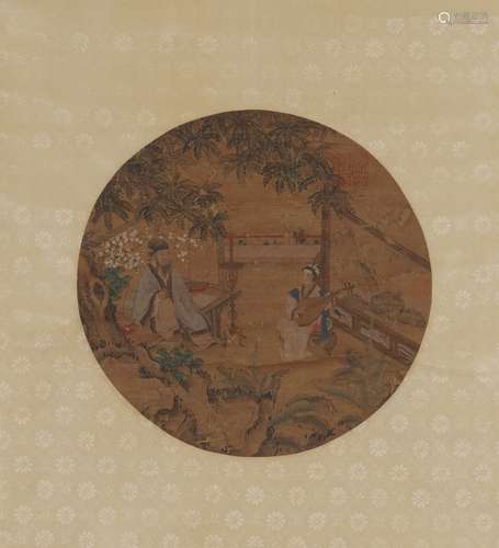 A CHINESE FIGURE PAINTING ON SILK, HANGING SCROLL, ANONYMOUS