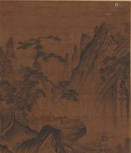 A CHINESE LANDSCAPE PAINTING ON SILK, HANGING SCROLL, ANONYM...