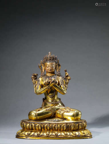 GILT-BRONZE FIGURE OF VAJRADHARA