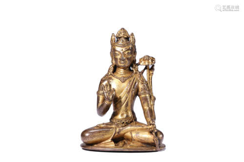 A GILT-BRONZE STATUE OF PADMAPANI