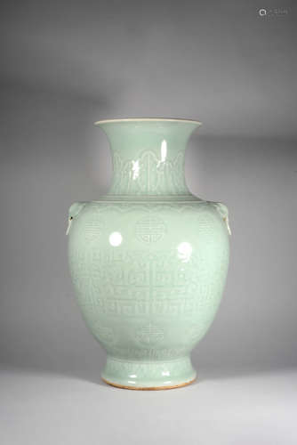 A CELADON-GLAZED KUI DRAGON VASE