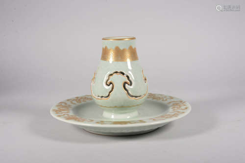 A CELADON-GLAZED INCENSE HOLDER