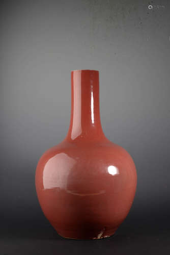 A RED-GLAZED VASE, TIANQIUPING