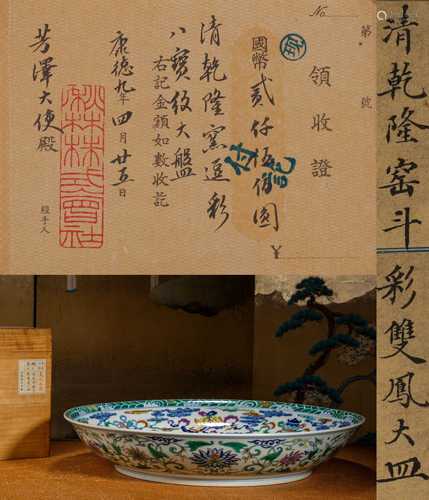 A DOUCAI EIGHT TREASURES DISH