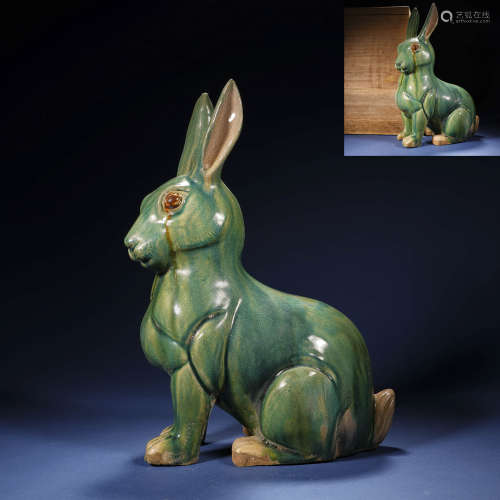 唐 綠釉兔