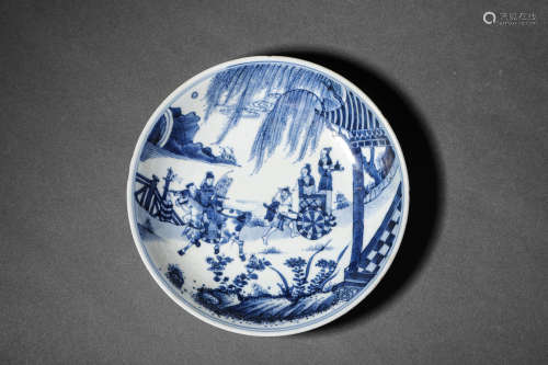 BLUE AND WHITE CHARACTER PLATE