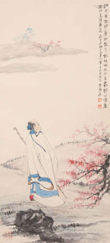 CHINESE FIGURE PAINTING, INK AND COLOR ON PAPER,  ZHANG DAQI...