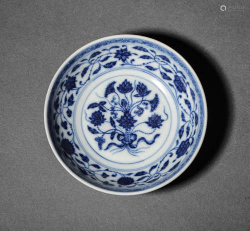 BLUE AND WHITE LOTUS PLATE