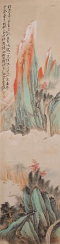 CHINESE LANDSCAPE PAINTING, INK AND COLOR ON PAPER,  ZHANG D...