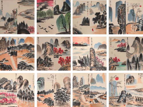 CHINESE LANDSCAPE PAINTING, INK AND COLOR ON PAPER, QI BAISH...