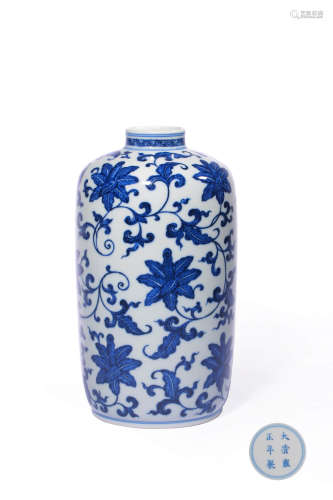 A BLUE AND WHITE ‘FLOWER’JAR,MARK AND PERIOD OF YONGZHENG