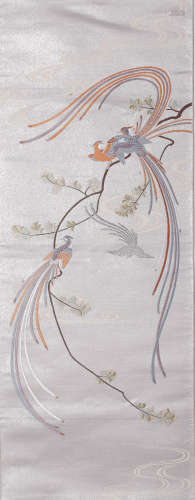 AN EMBROIDERED ‘PHOENIX ’PANEL,QING DYNASTY
