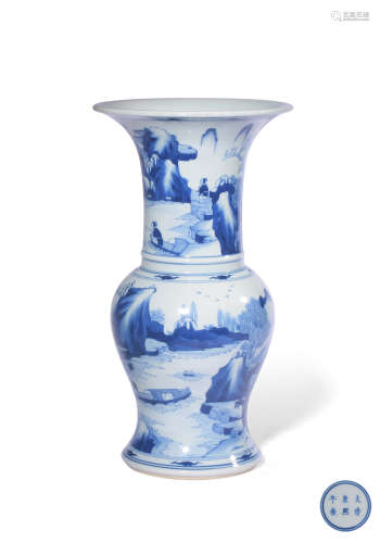 A BLUE AND WHITE‘FIGURE’VASE,MARK AND PERIOD OF KANGXI
