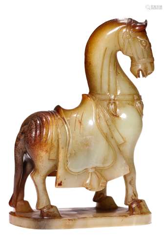 A HETIAN JADE HORSE CARVING