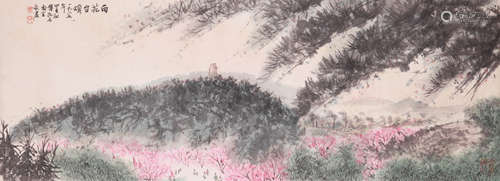 A CHINESE LANDSCAPE PAINTING ON PAPER, MOUNTED, FU BAOSHI MA...