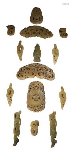 A SET OF HETIAN JADE PENDANTS