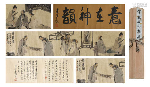 FIGURE, INK AND COLOR ON PAPER, HANDSCROLL, FU BAOSHI