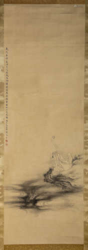 ARHAT, INK ON PAPER, HANGING SCROLL, PU RU