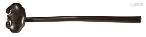 A CARVED ROSEWOOD RUYI SCEPTRE