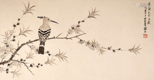 BIRD, INK ON PAPER, MOUNTED, XIE ZHILIU