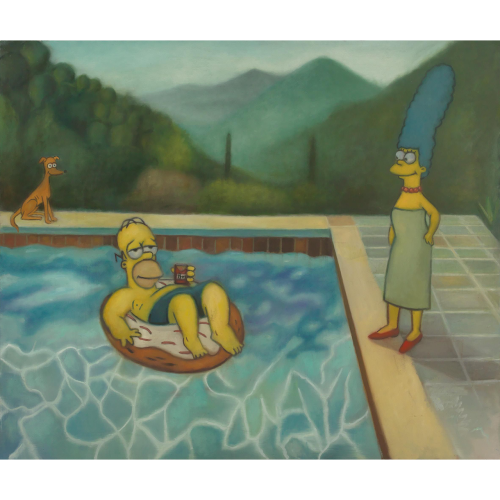 提姆西．蓋滕比 - 泳池與兩個人像（辛普森 X 哈克尼）