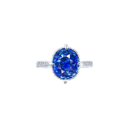 斯里蘭卡皇家藍天然無燒藍寶鑽石戒