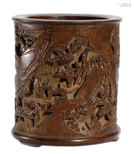 A BAMBOO BRUSH POT