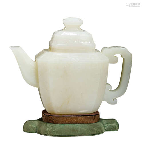 A HETIAN JADE “WAN” CHARACTER TEAPOT