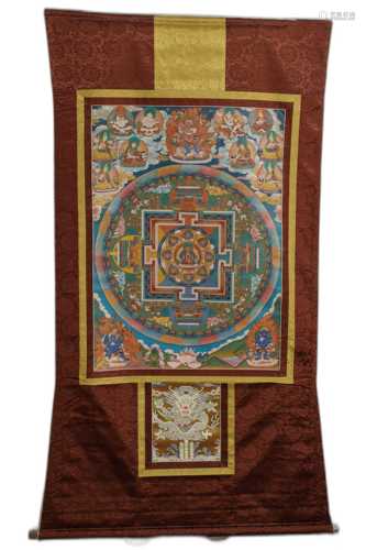 A THANGKA DEPICTING MANDALA