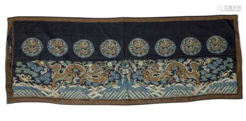 A SILK KESI DRAGON HANGING PANEL