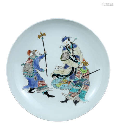 A FAMILLE VERTE FIGURES PLATE