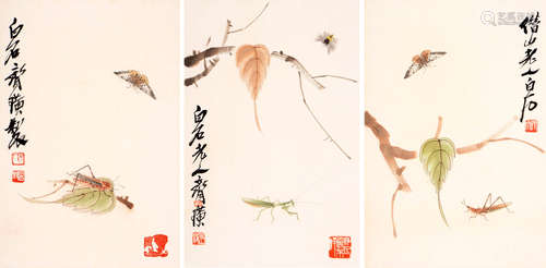 QI BAISHI, INSECT PAINTING ON PAPER, MOUNTED