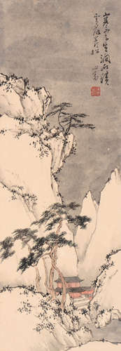 PU RU, LANDSCAPE PAINTING ON PAPER, MOUNTED