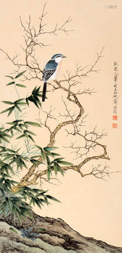 YU FEI’AN, FLOWER AND BIRD PAINTING ON PAPER, HANGING SCROLL