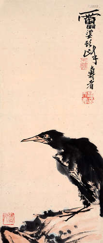 PAN TIANSHOU, BIRD PAINTING ON PAPER, MOUNTED