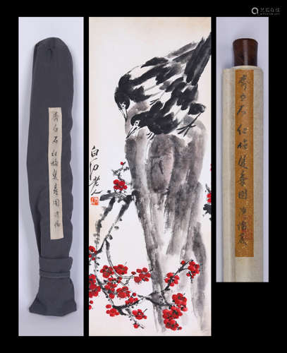 QI BAISHI, FLOWER AND BIRD PAINTING ON PAPER, HANGING SCROLL